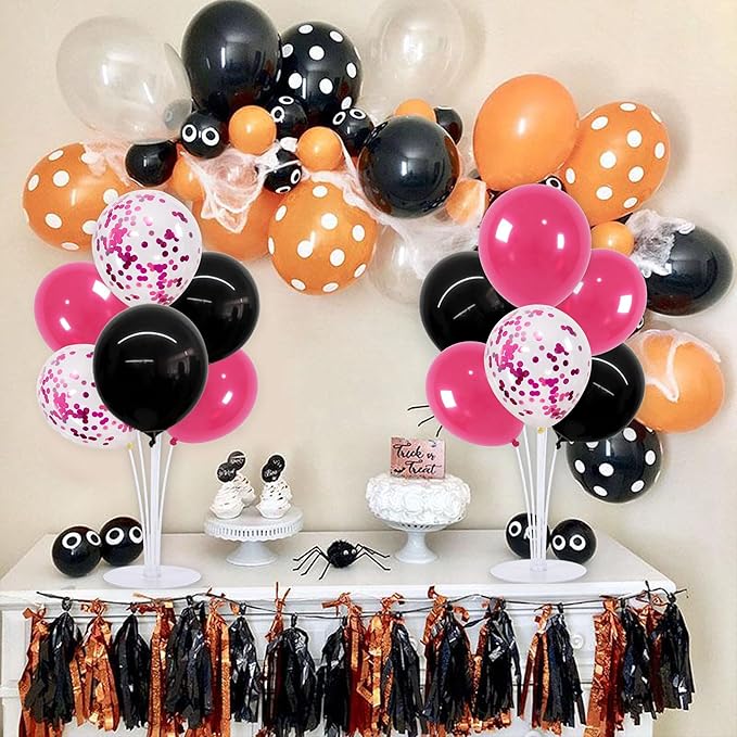 TONIFUL 4 Set Black and Hot Pink Balloon Centerpieces for Table,Balloon Stand Kit for Party Decor Sweet 16 18 21st 30 40 50 60 70th Birthday Decorations,Bridal Shower,Graduation Decorations 2026