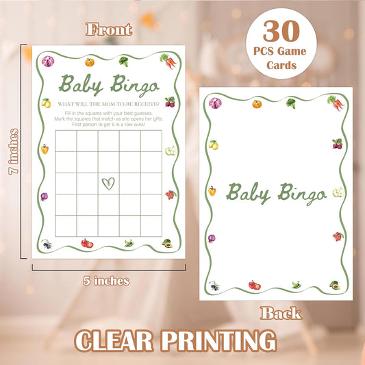 Baby Shower Bingo Game for 30 Guests with 30 Game Cards, Baby Shower Supplies & Decorations (DV41)