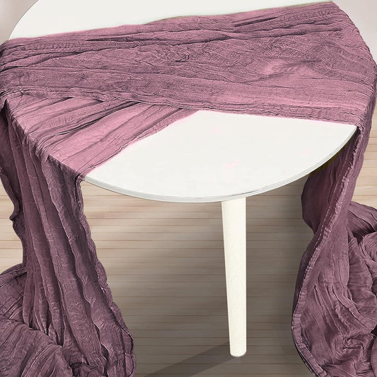 6 Pack Dusty Purple Cheesecloth Table Runner 35x120 Inch 10Ft Rustic Gauze Cheese Cloth Table Runner Sheer Cheesecloth Table Runners for Wedding Party Bridal Shower Decoration