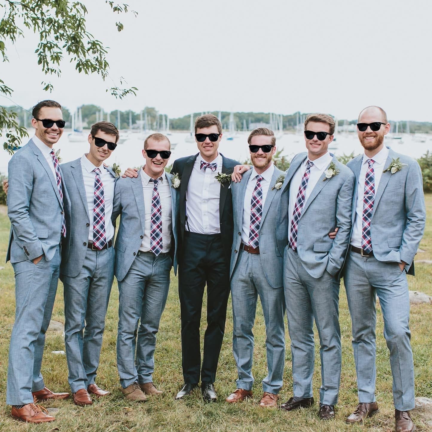 LotsBuyLots Groomsmen Sunglasses 7 Pack, Bachelor Party Supplies Sunglasses for Groom,Best Man,Groomsman