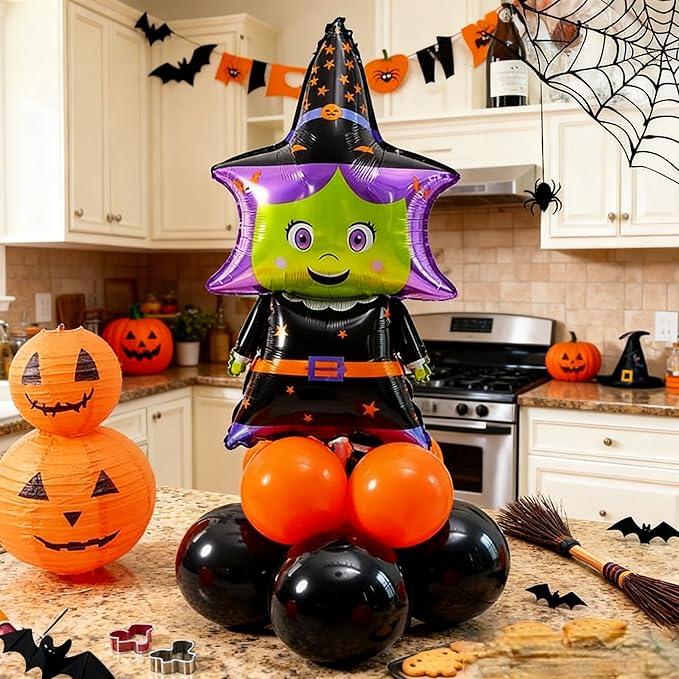 10pcs 12inch Black Orange Latex Balloons Party Theme Halloween Balloons Decor for Baby Shower Wedding Anniversary Halloween Baby Birthday Party Decorations (Character)