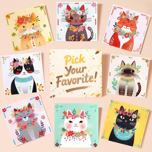 Marlrin Cats Crafts for Kids Ages 4-8,Gem Stickers Crafts,Diamond Art Kits for Kids,Arts and Crafts Kits,Craft Kit for Girls 6-8,Birthday&Christmas Gift for Girls & Boys Ages 3, 4, 5, 6, 7, 8
