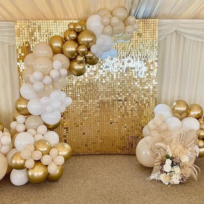 Metallic Gold Balloons 12 inch, Chrome Gold Latex Balloons 50pcs Party Balloons for Graduation Engagement Wedding Birthday Party Decorations
