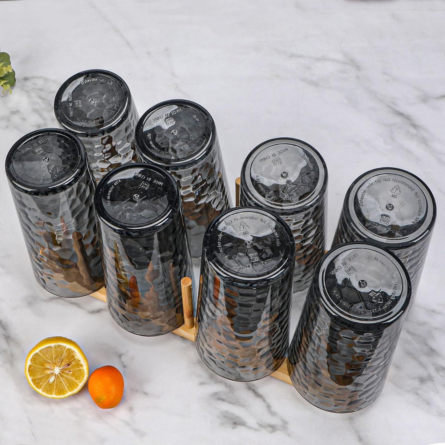 BPA-Free Plastic Tumblers 8 Pack (8x22oz) | Reusable Dishwasher Safe | Stackable Shatterproof Cups | Plastic Drinkware & Drinking Tumblers for Restaurant, Home, Party