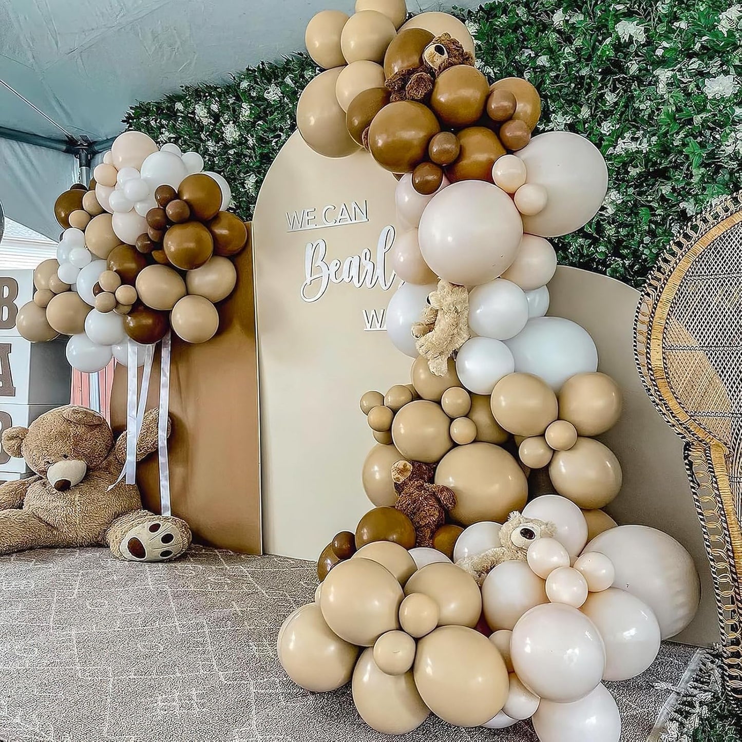 PartyWoo Brown Balloons, 101 pcs 12 Inch Boho Coffee Neutral Balloons for Baby Shower Jungle Animal Woodland Graduation Birthday Wedding Party Decorations, Brown-F09
