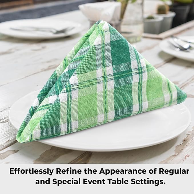 Urban Villa Cloth Napkins Set of 12 20x20 Inches 100% Cotton Napkins Cloth Washable Soft Durable Reusable Absorbent Table Dinner Napkins Cloth for Hotel Lunch Restaurant Weddings Parties- St Patrick