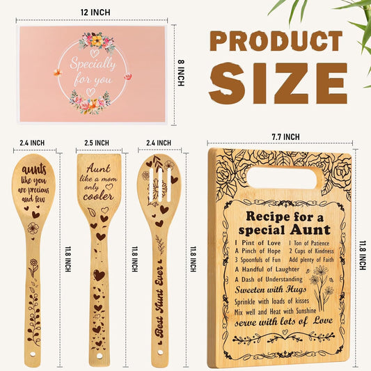 Gifts for Aunt from Niece Nephew, Unique Christmas Birthday Aunt Gifts Cutting Board Set, Birthday Gifts for Aunt Best Aunt Ever Gift Ideas, Christmas Auntie Gifts for Aunt to Be New Aunt Auntie