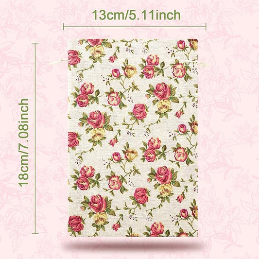 Pangda 30 Pieces Small Size Rose Drawstring Bags Mother's Day Burlap Flower Pouch Bags Linen Gift Jewelry Pouches for Wedding DIY Craft Party (8 x 12 Inch)