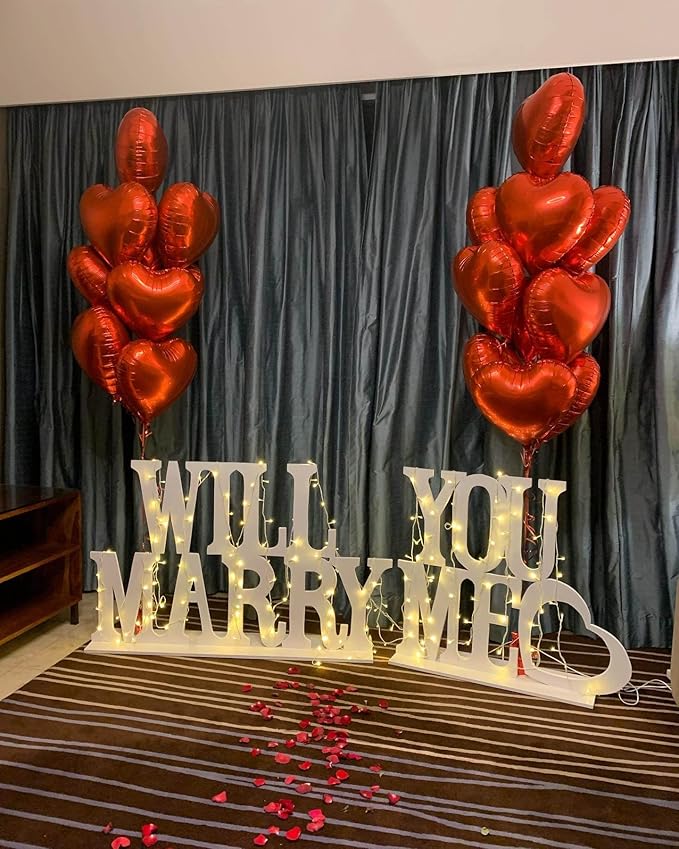 Red Heart Shaped Balloons Red I LOVE YOU Valentine Balloons for Valentines Day Bridal Shower Wedding Party Decorations
