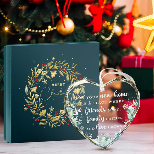House Warming Gifts, New Home Ornament 2025 - Best Housewarming Gifts New Home 2025 for Owners, Couples, Men, Women - First Home Gift Ideas - Our First Home Ornament for Christmas Tree Glass Keepsake