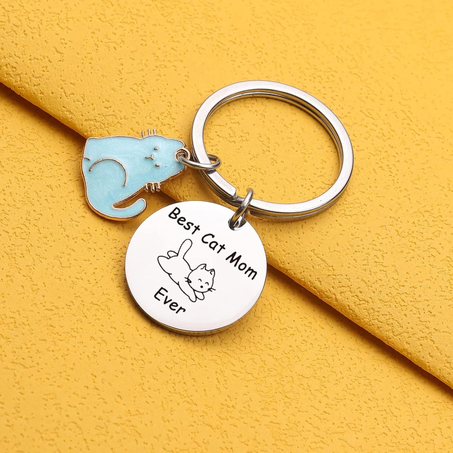 Cat Mom Keyring Cat Meme Gift Sister Keychain Daughter Gift