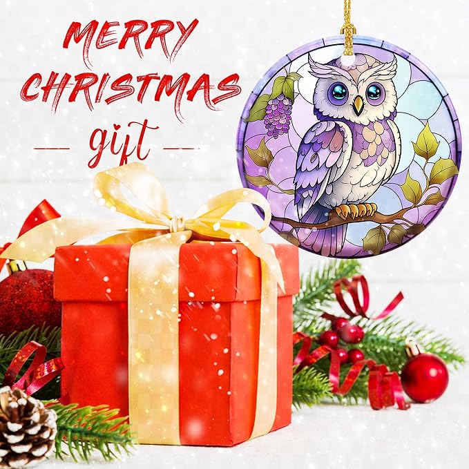 Touber Christmas Ornament, Owl Christmas Ornaments for Tree, Christmas Tree Decor, Holiday Ornament