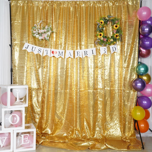 Poise3EHome 8Ft x 10Ft Gold Sequin Backdrop, Glitter Thick Satin Sequin Background Drapes,Sequence Xmas Thanksgiving Backdrop for Wedding Party Holiday Festival Decor