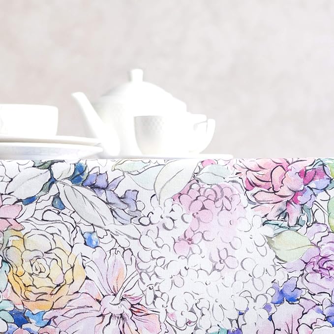 Maison d' Hermine Table Cloth Rectangle Table 100% Cotton 70 x 90 Inches Tablecloth Reusable Decorative for Dining Room Farmhouse Home Valentines Day Decorations Spring Summer - Floral Love