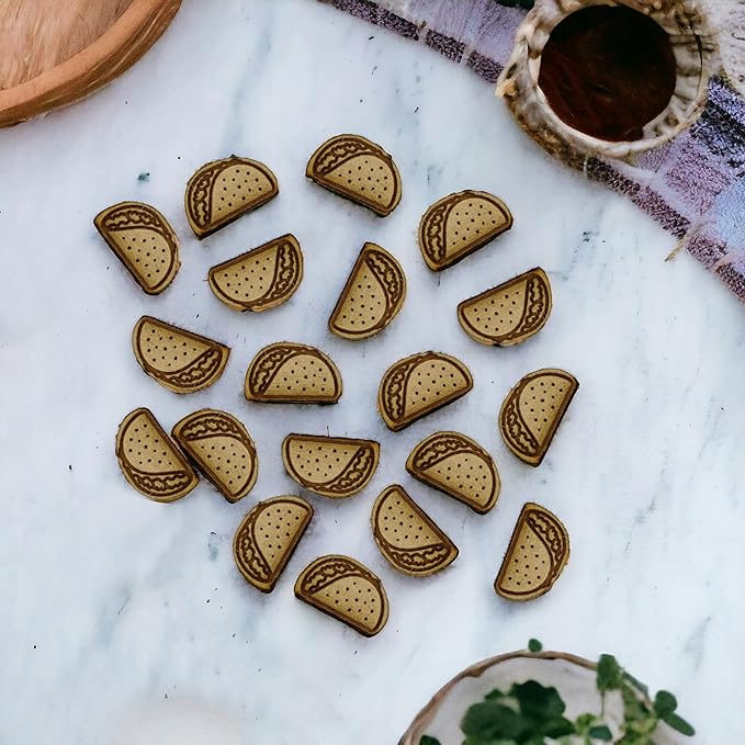 Confetti - Engraved Wood - Rustic Wooden Wedding Decor Party Table Scatter Decorations (Taco)