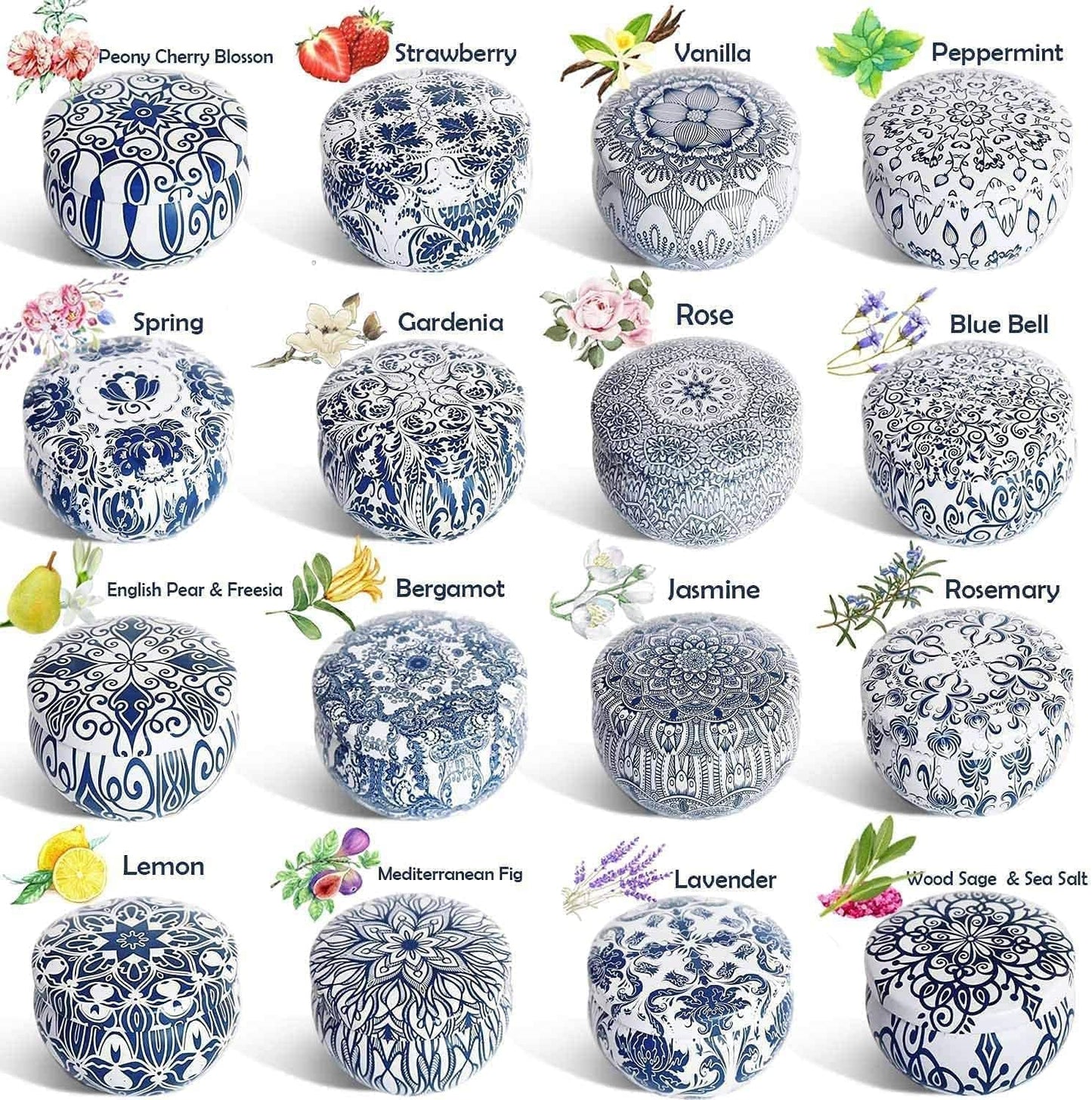 Set of 16 Pack Scented Candle Gifts Travel Tin Jar Candles for Home 2.5 OZ Scented Candles for Mom for Christmas, Birthday, Thanksgiving, Mother's Day.