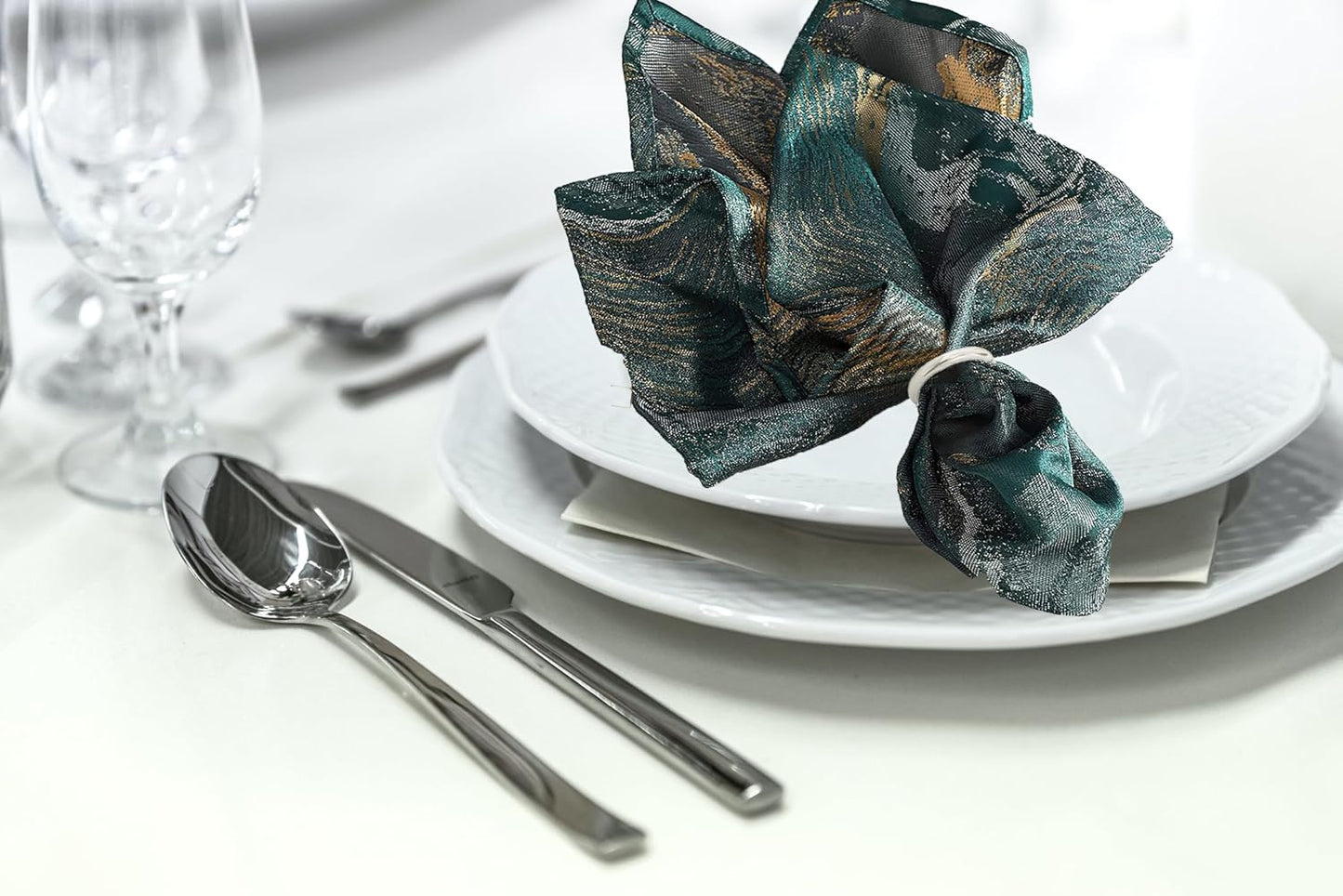 Silver Napkin Rings - 10 Pcs Stainless Steel Napkin Rings,Gold Rotundity Metal Napkin Ring for Table Settings Wedding Christmas Party Dinner Table