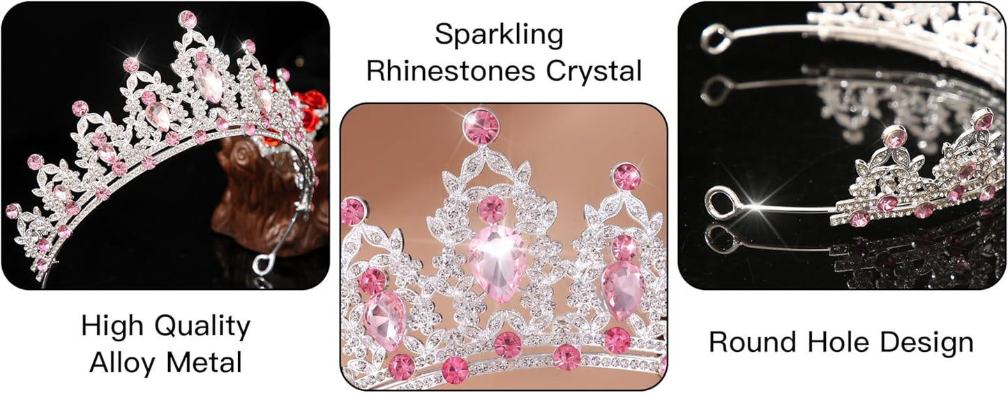 Crystal Tiaras and Crowns for Women - Wedding and Birthday Party Princess Crown Hair Accessories For Wedding, Prom, Pageant Celebration Party A3