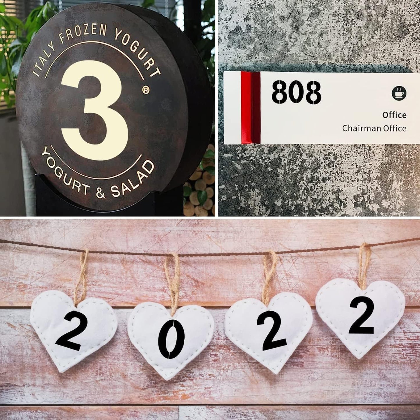 9 Inch Reusable Plastic Number Stencils - Digital Painting Templates for Cake Stencil Address Painting