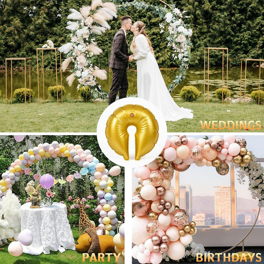 4 Pcs Water Weight Bags for Backdrop Stand,Slit Style Gold Balloon Arch Weights With funnel Water Fillable Balloon Arch Stands Base for Wedding Birthday Party Graduation Christmas Decor (Each 10 Lbs)