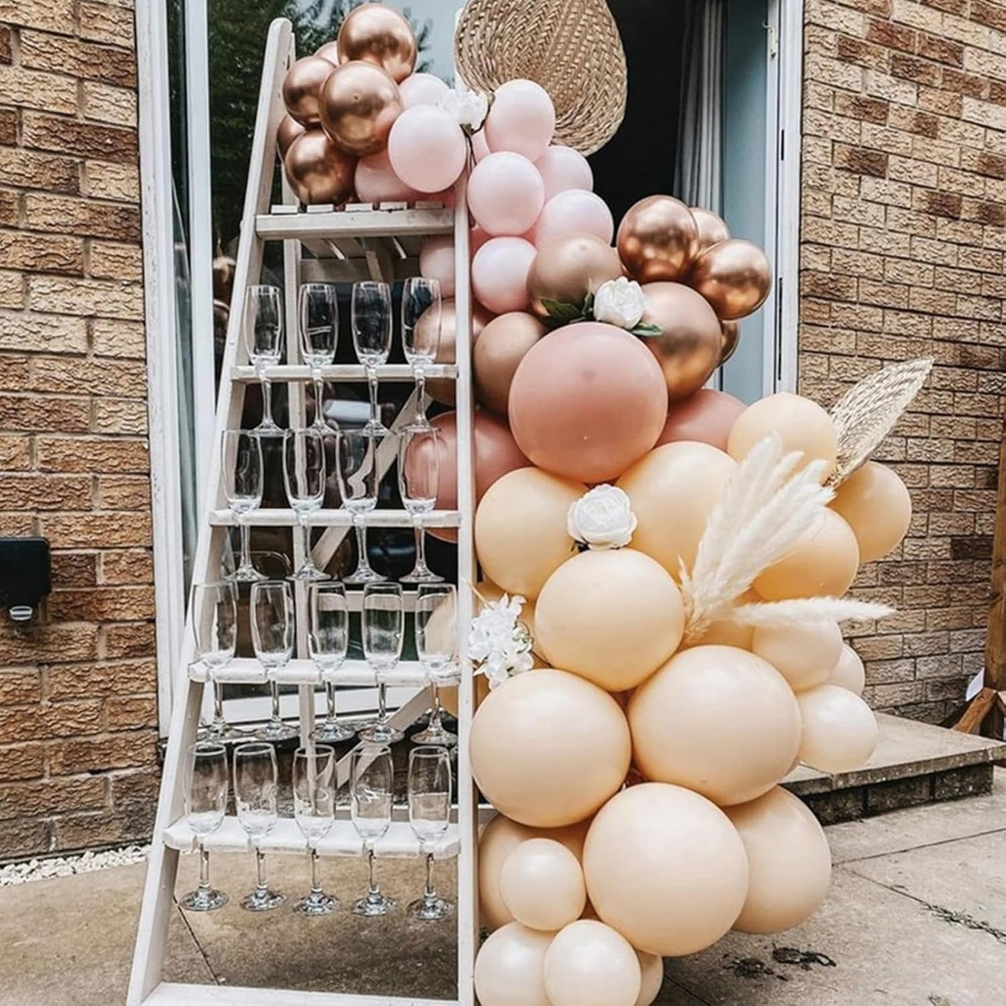 PartyWoo Nude Balloons 100pcs 5 Inch Apricot Boho Fall Neutral Latex Helium Balloons for Graduation Wedding Anniversary Birthday Boy Baby Shower Woodland Boho Theme Party Decorations Brown-F05