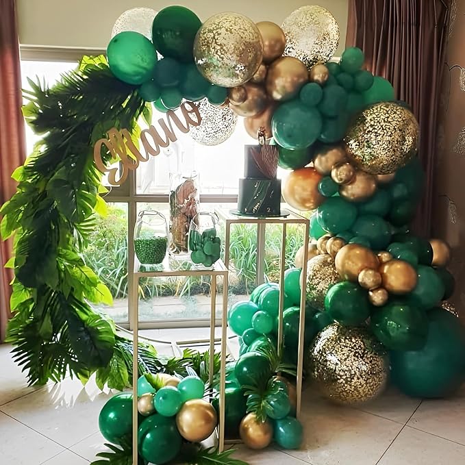 110pcs Dark Green Balloons 12inch Green Latex Party Balloons for Birthday, Graduation, St. Patrick's Day, Christmas, Baby Shower, Dinosaur Party, Anniversary Party Decorations