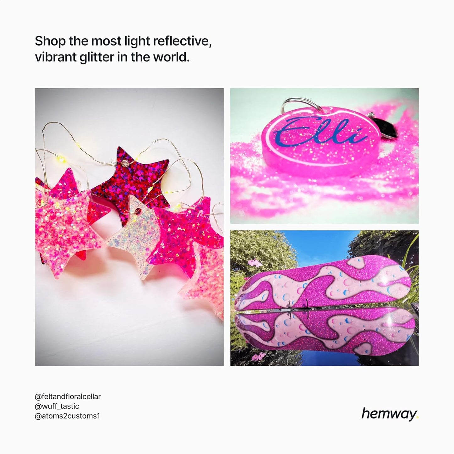 Hemway Eco Friendly Biodegradable Glitter 100g / 3.5oz Bio Cosmetic Safe Sparkle Vegan for Face, Eyeshadow, Body, Hair, Nail and Festival Makeup, Craft - 1/128" 0.008" 0.2mm - Pink Holo
