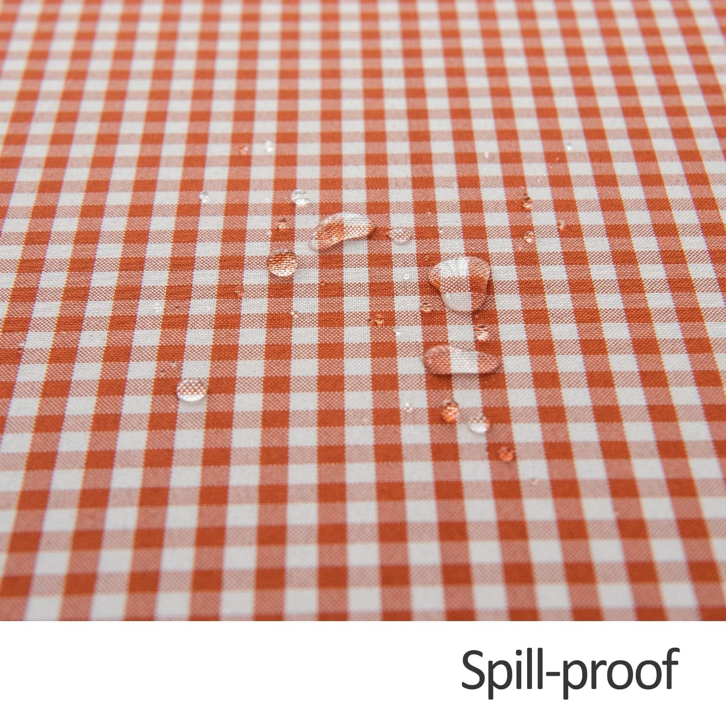maxmill Checkered Tablecloth Stain Resistant Wrinkle Resistant Spillproof Washable Heavy Weight Kitchen Table Cloth Gingham for Dining Room and Outdoor Use, Rectangle 60 x 140 Inch Rust White