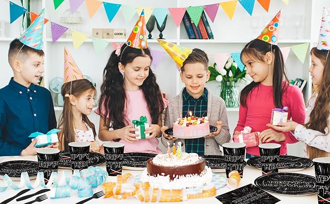 168Pcs Stars Birthday Party Supplies Outer Space Theme Paper Party Decorations Galaxy Plates and Napkins Tableware Set for Boys Baby Shower Night Sky Galaxy Theme Birthday Decor