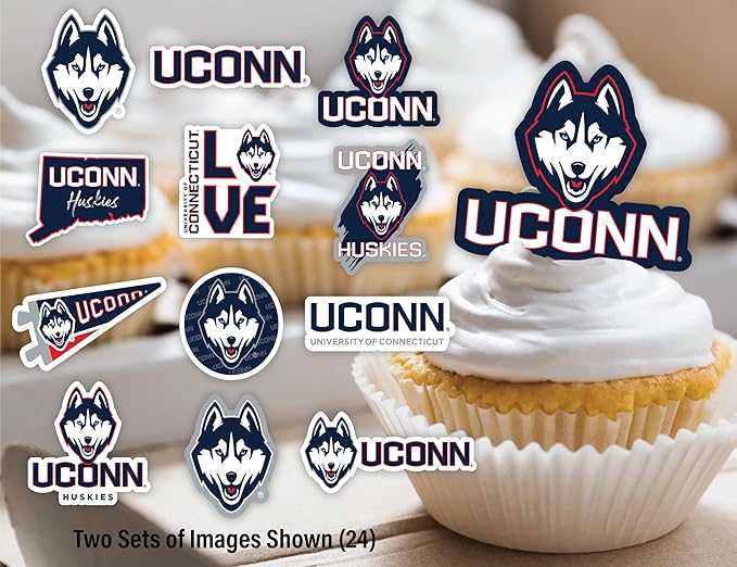 UConn Party Supplies for Football, Birthday Gift, University of Connecticut Graduation Party Banner and Cake Toppers (42 Pieces) (UCONN Huskies)