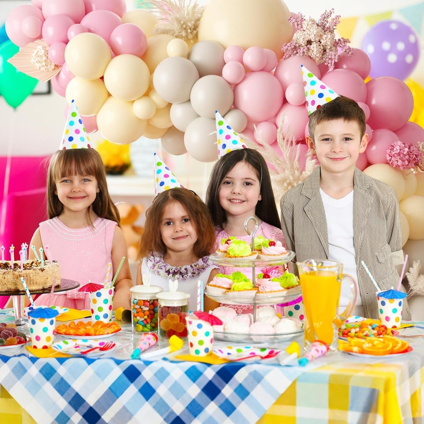 Pink and Yellow Balloon Arch Garland Kit, Pastel Pink Balloons Baby Pink Pastel Yellow Sand White Latex Party Balloon for Baby Shower Theme Birthday Gender Reveal Wedding Party Decoration