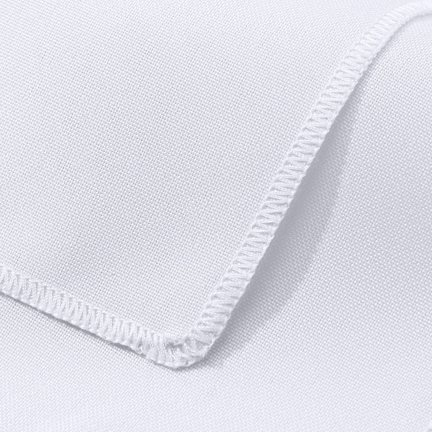 LA Linen 10-Pack Poly Poplin Napkin, Soft Cloth Napkins, Washable Reusable Napkins, Stain and Wrinkle Resistance Table Napkins for Dinner, Wedding, Parties, 18 by 18-Inch, White