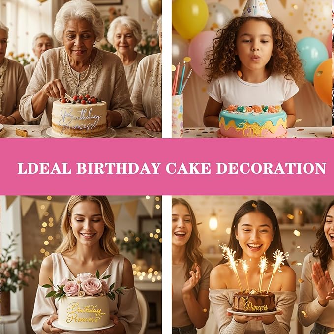 14pcs Birthday Queen Cake Topper Acrylic Gold Happy Birthday Queen Cake Topper for Women Queens Birthdays Decorations Cakes Decoration for Women Girls Valentine's Day Mother's Day
