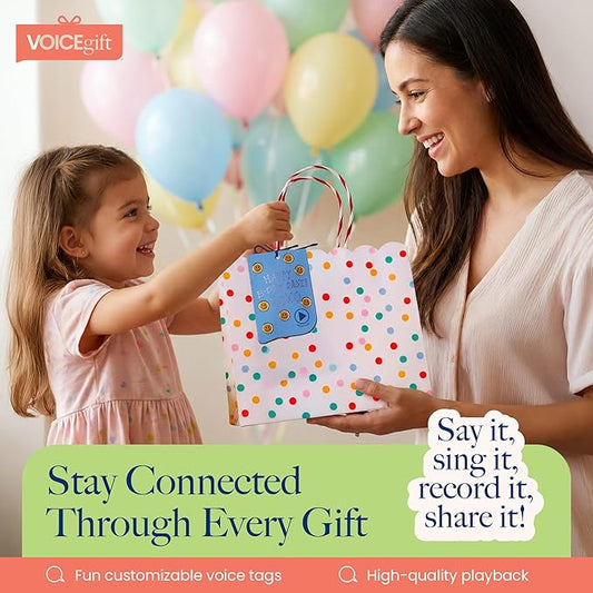 VOICEGIFT 60-Second Audio Recorders for Gift, Back to School Voice Recordable GiftTags for Teachers & Students | Multicolor | 4 Pack