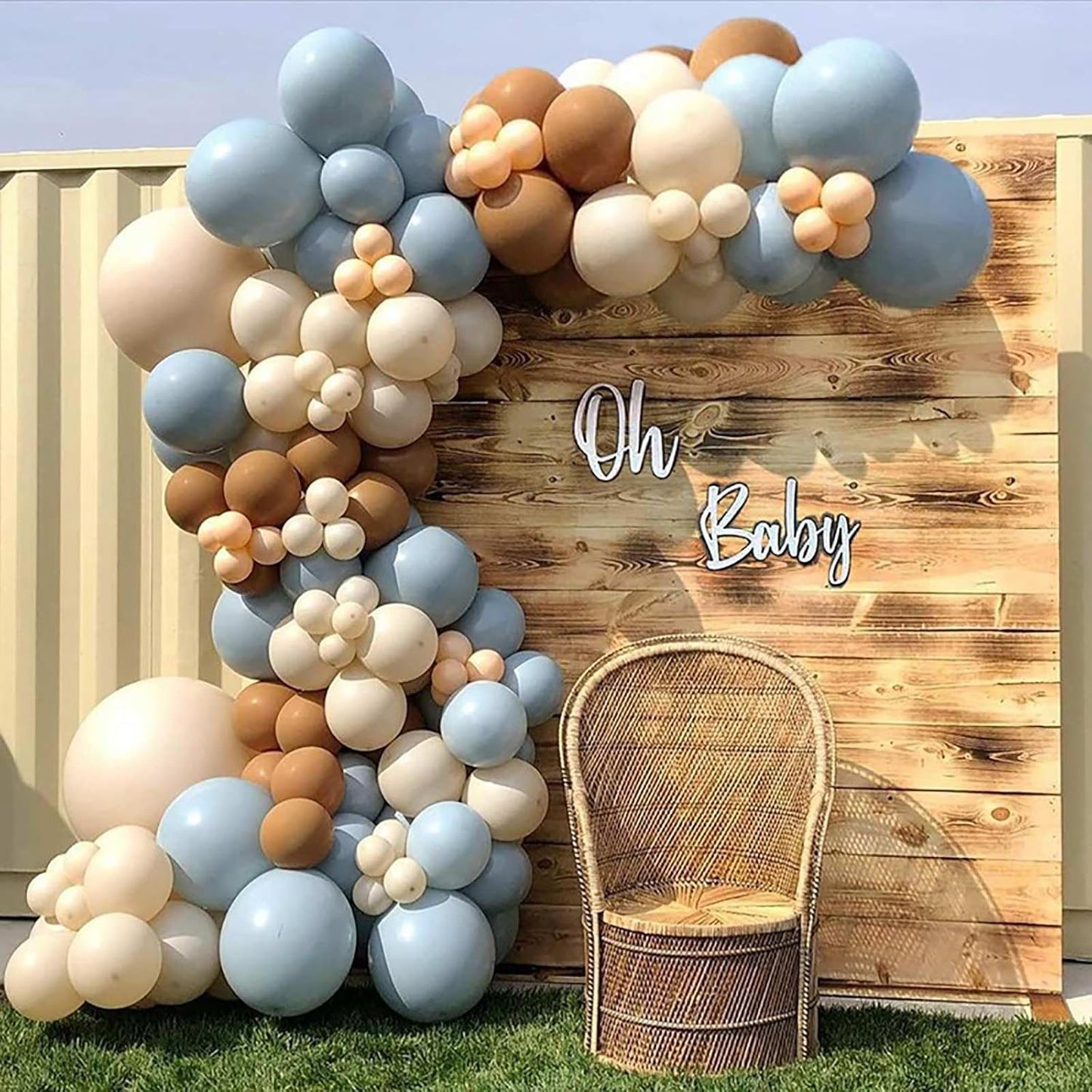 KALOR 18 Inch Beige Balloons, 10 Pcs Beige Matte Latex Balloons Big Round Balloons for Wedding, Baby Shower, Birthday Party and Event Decoration