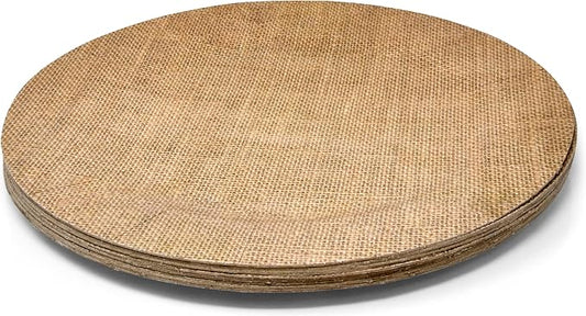Gift Boutique 24 Disposable Burlap Look Round Charger Plates 13" Rustic Print Dinner Serving Tray Paper Cardboard Platter Table Place Setting Wedding Decor