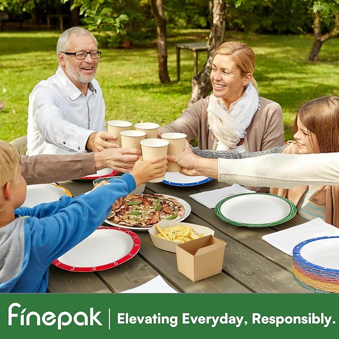 Plates Disposable Heavy Duty 9 Inch, Holiday Paper Plates for Dinner, Heavy Duty Paper Plates for Everyday Breakfast, Lunch, & Dinner Meals, Paper Household Supplies 152PCS