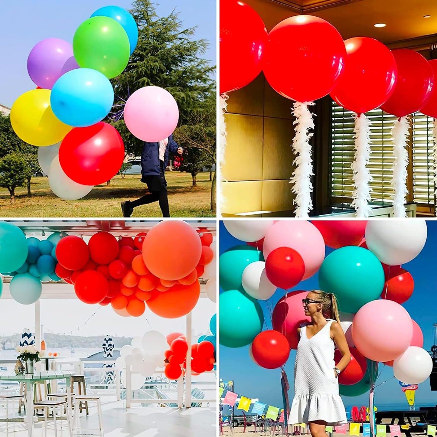PartyWoo Red Balloons 4pcs 36 Inch Red Helium Balloons for Birthday Graduation Bachelorette Citizenship Firefighter Strawberry Anniversary Cherry Casino Movie Theme Party Decorations Red-Y57