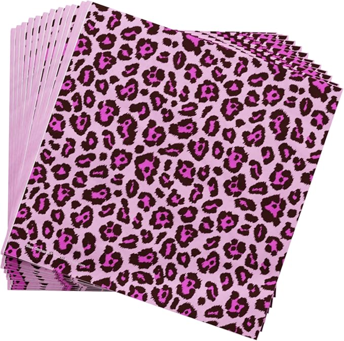 Blue Orchards Pink Leopard Party Plates and Napkins (52 pieces for 16 Guests) - Pink Leopard Party Decorations, Pink, Cheetah, Cheetah Party, Two Wild Birthday for Girls