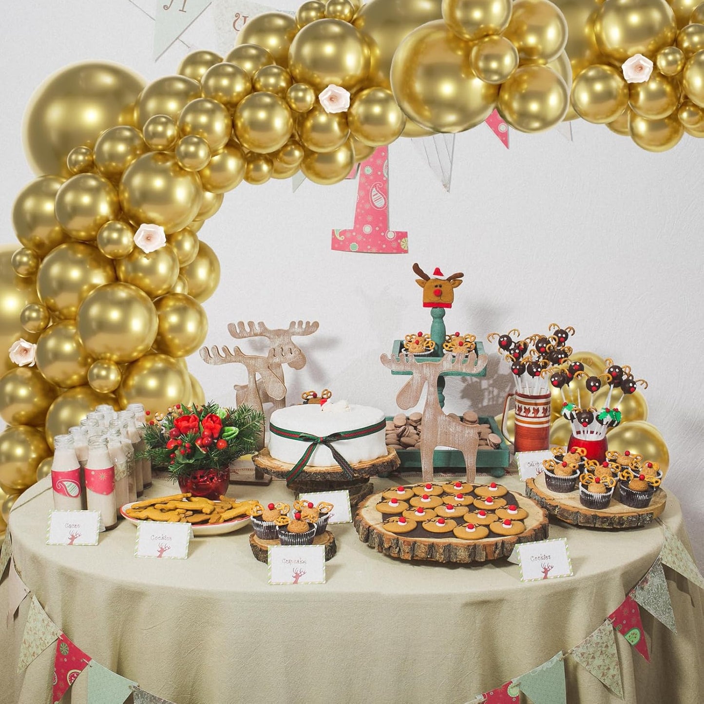 104pcs Metallic Gold Balloons - 18/12/10/5 Inch Chrome Gold Latex Balloons Garland Arch Different Sizes Pack for Birthday, Wedding, New Year's Eve Party Decorations