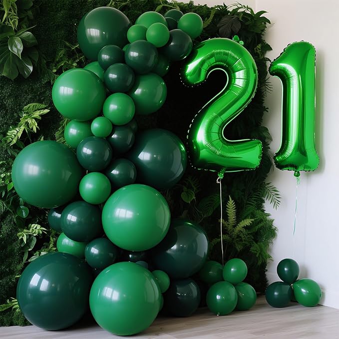 Green BalloonsLarge 10Pcs 36 Inch Giant Green Ballons Big Round Latex Balloons for Birthday, Wedding, Baby Shower, Christmas, St. Patrick's Day, Jungle Theme Party Decorations