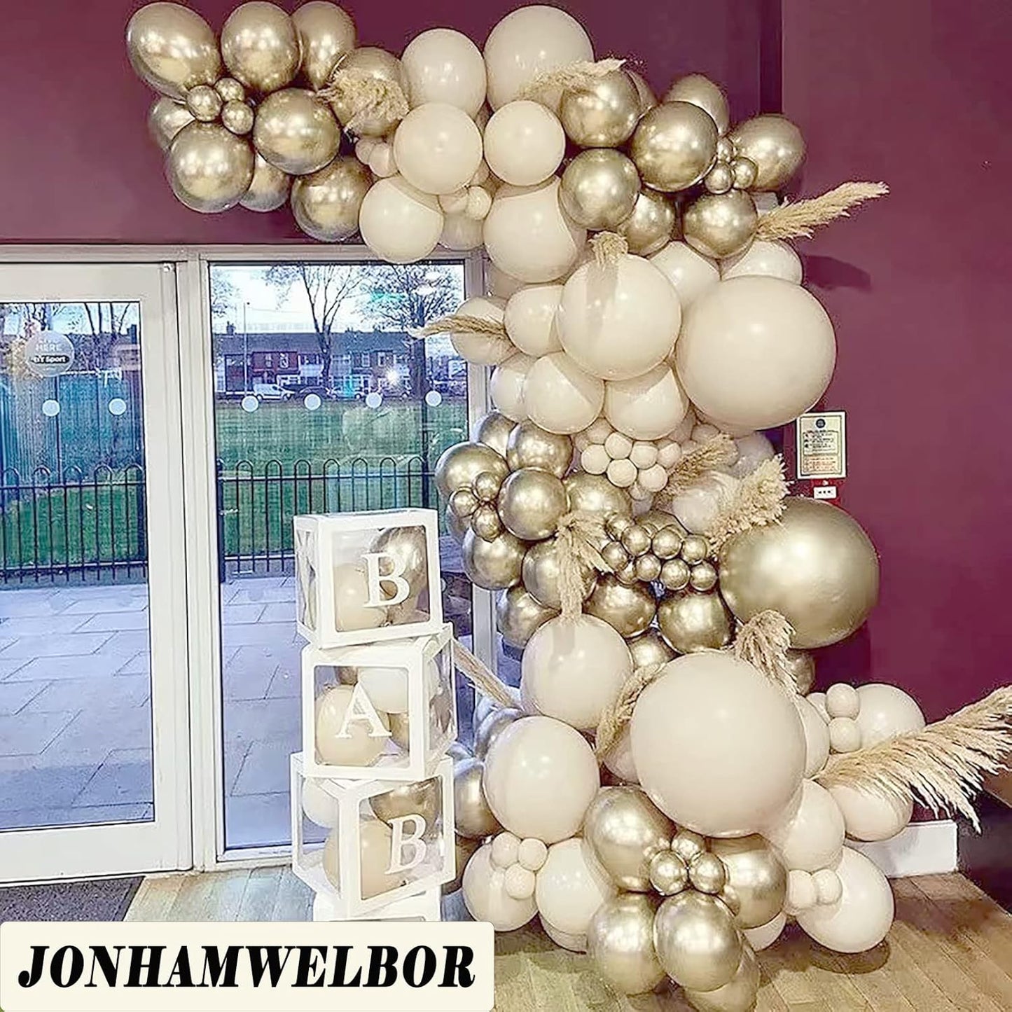 Jonhamwelbor Sand White Balloons 12 inch 100 Pack Matte Cream Ivory Color Latex Helium Balloons for Wedding Birthday Baby Shower Decorations