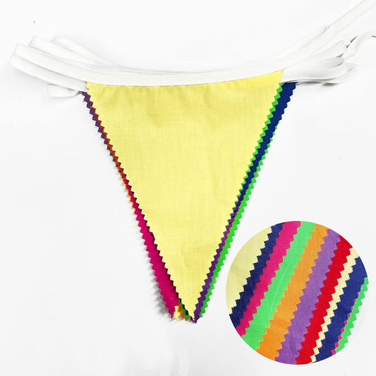 32Ft Colorful Banner Rainbow Triangle Pennant Flag Multicolor Fabric Bunting Garland for Grand Opening Kids Birthday Party Celebrations Classroom Outdoor Garden Festivals Hanging Shops Decorations