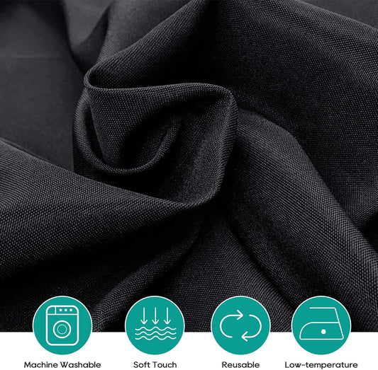 Surmente 132 inch Round Tablecloths -5 Pack Black Round Table Cloths, Polyester Fabric Table Covers for Wedding, Party, Banquet, or Restaurant