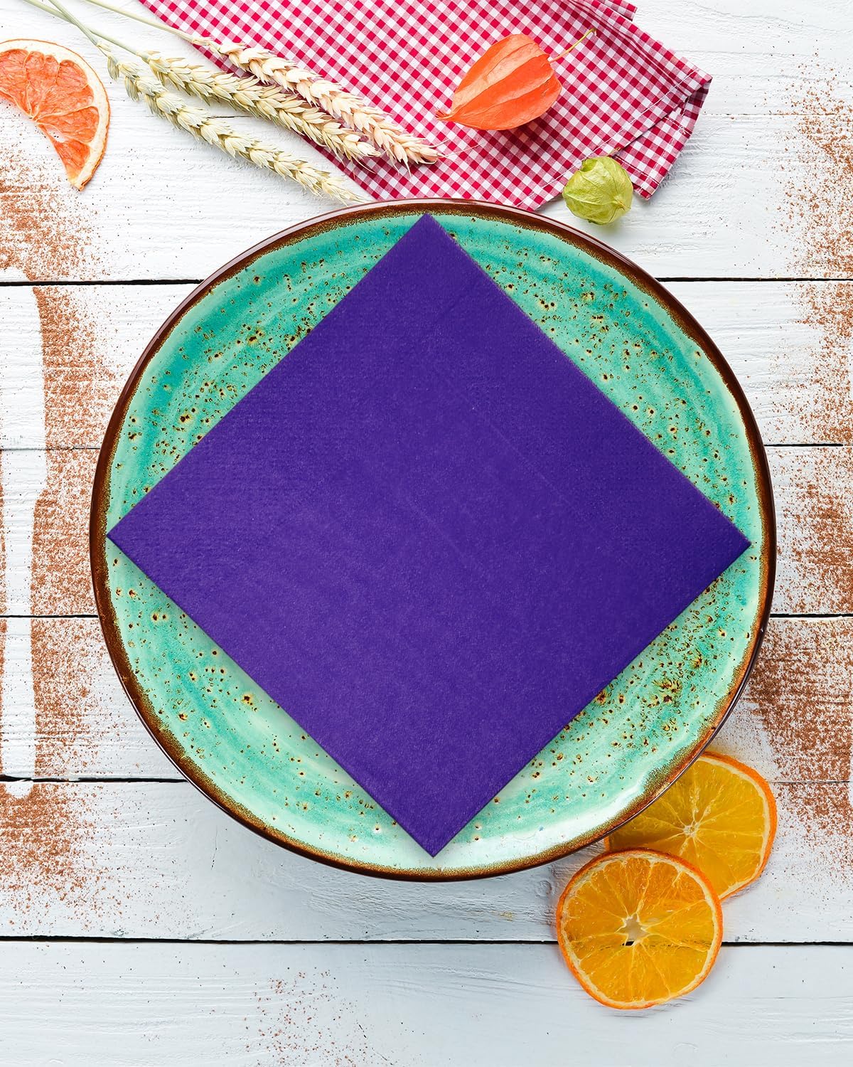Deep Purple Cocktail Napkins 5 * 5inch disposable Beverage Napkin paper for Cocktail, Wedding, Dinner,Birthday Party Dessert Wine Paper Napkins( 120 Count)