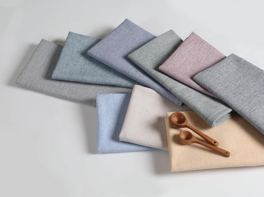 Native Fab Solid Cloth Napkin Set of 4, 100% Chambray Cotton, Washable, Reusable Dinner Cloth Napkin 17x17 inches, Table Decor Napkins for Dinner, Events, Beige