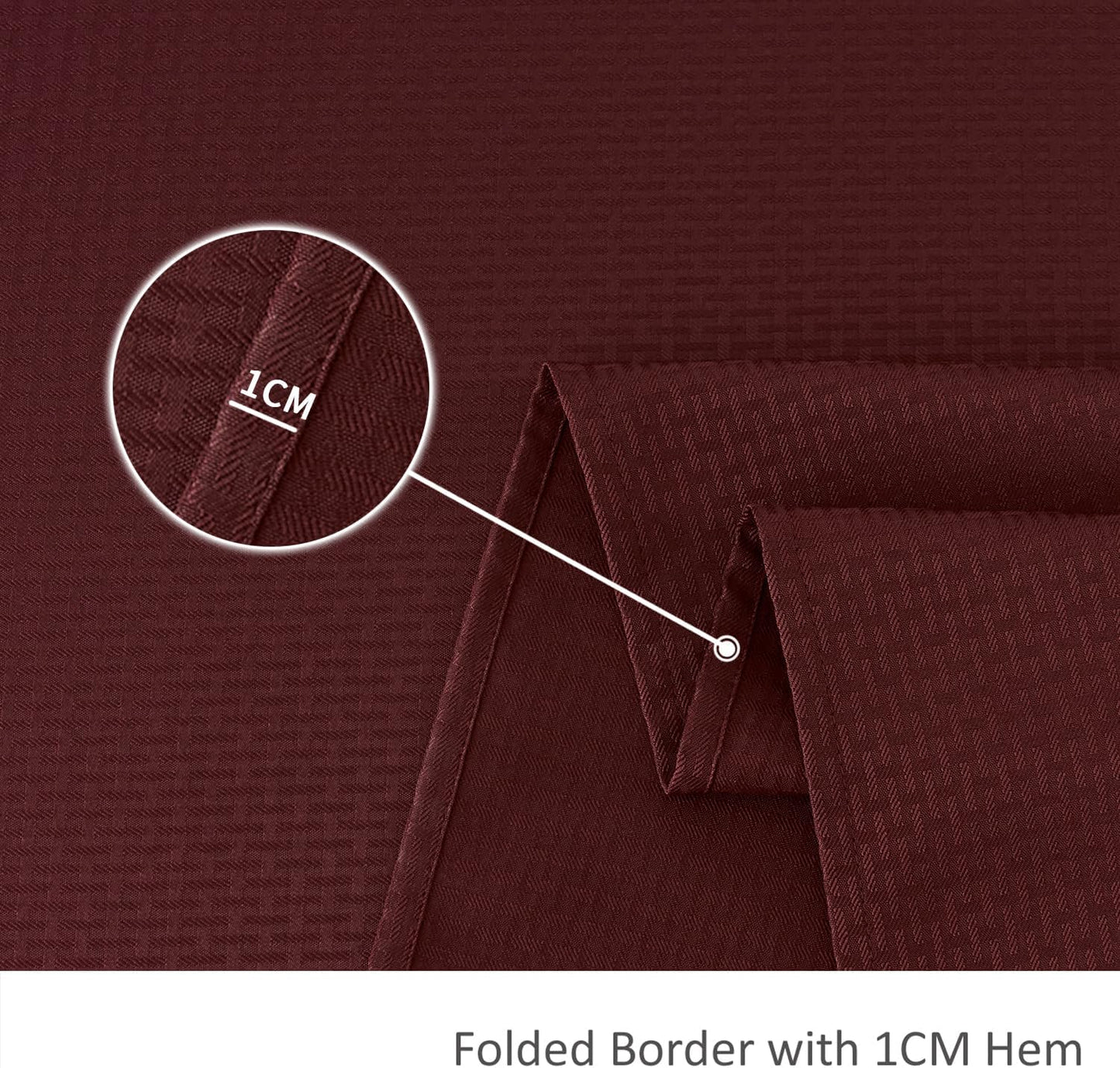 maxmill Rectangle Tablecloth Weaved Texture Design Water Resistant Wrinkle Free Spill-Proof, Soft Table Cloth for Dining Room Decoration, Banquet Parties Event Holiday Dinner, 52 x 84 Inch Burgundy