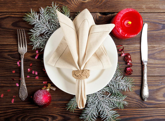 Lightnpro Flax Linen Napkins Set of 12, Hemstitched Dinner Cloth Napkins, Washable and Reusable for Dining, Parties, Weddings, Holiday & Everyday Use – 18x18 Inch Natural Color