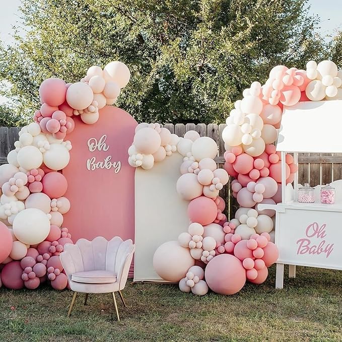 Dusty Pink Balloons 12 inch, Dusty Rose Latex Balloons 50pcs Party Balloon for Boho Wedding Baby Shower Gender Reveal Birthday Party Decorations