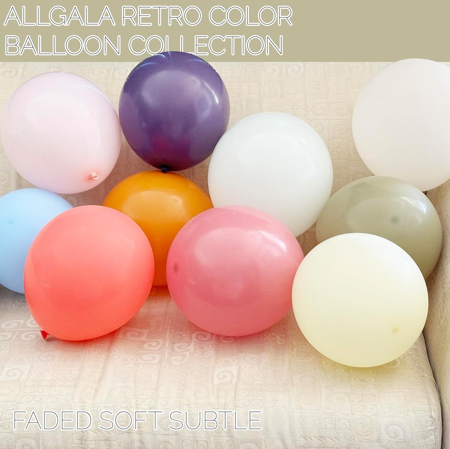 Allgala Helium Grade Latex Balloons - Bulk Balloon Pack | Ideal for Birthday Party Decorations, Gender Reveal, Thanksgiving | Thick and Strong Colored Balloons for Events | 50 pcs 12" - Retro Yellow